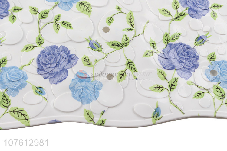 Fashion delicate flower printed anti-bacterial bath mat bathroom accessories