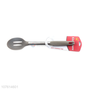 Promotional durable kitchen utensils stainless steel handle silicone slotted spoon