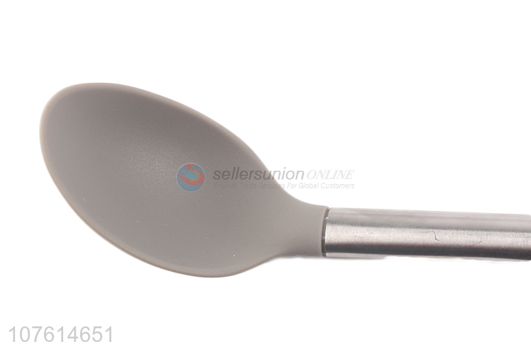 Wholesale kitchen cooking tool stainless steel handle silicone spoon