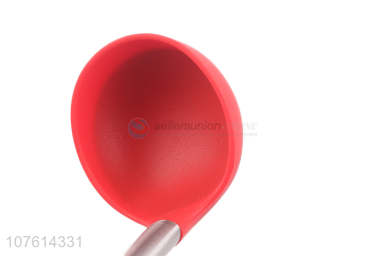 Good quality stainless steel handle silicone soup ladle cooking tools