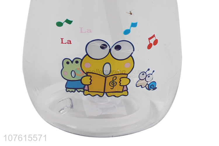 Wholesale lovely cartoon children plastic straw water bottle for baby