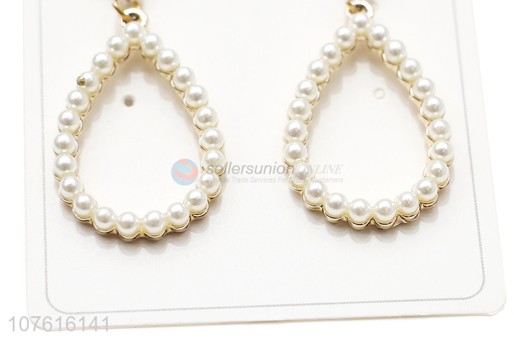 Fashion Design Ladies Pearl Earring Alloy Jewelry For Women