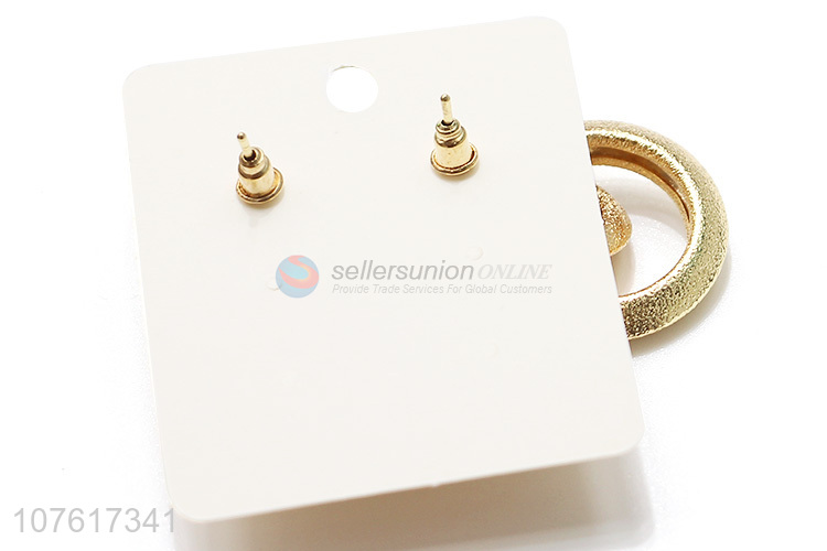 Best Sale Gold Two Circles Stud Earrings Fashion Accessories