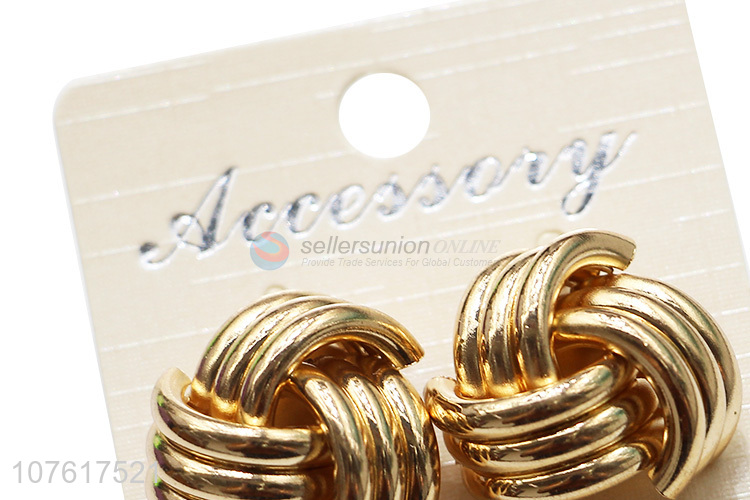 Unique Design Twist Knotted Metal Earring Cool Ear Stud