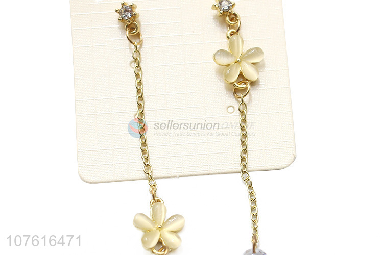 New Design Long Chain Flower Pendant Earring Ladies Jewelry