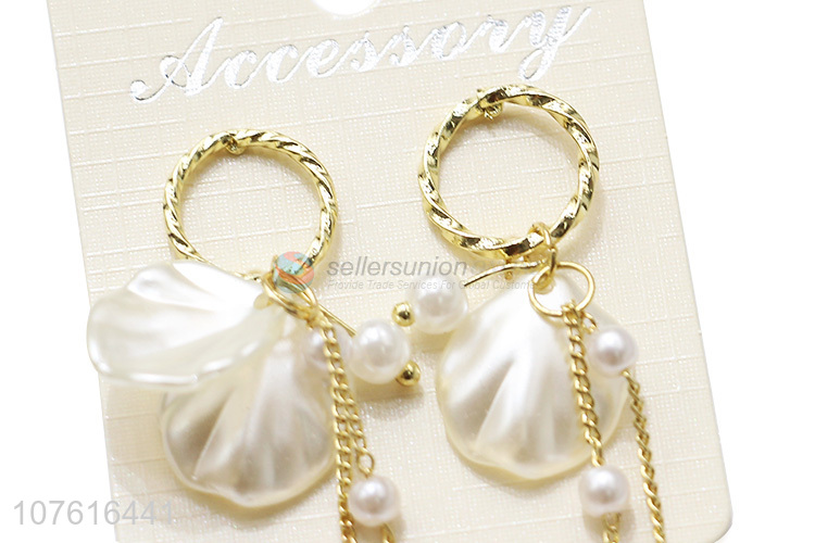 Fashion Pearls Long Chain Earring Ladies Dangle Earrings