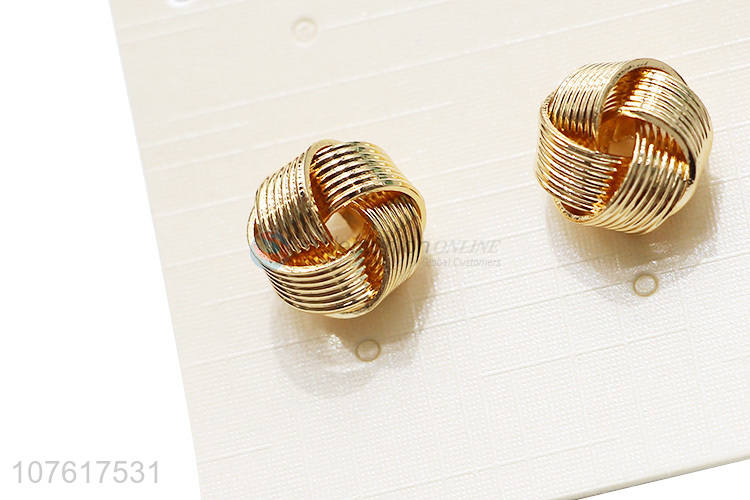 Fashion Temperament Earring Twist Knotted Metal Ear Stud