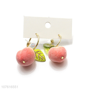 Fashion Simulation Peach Hoop Earring Popular Women Jewelry