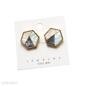 Hot Selling Hexagonal Stud Earrings Fashion Jewelry For Women