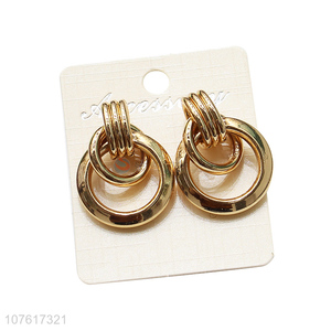 Good Sale Gold Circular Rings Stud Earring Fashion Accessories