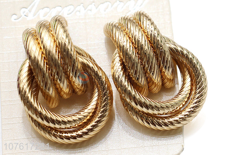 Wholesale Women Metal Geometric Twisted Knot Stud Earrings