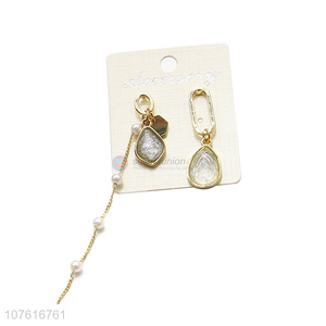 Hot Sale Long Chain Imitation Pearl Elegant Pendant Earrings