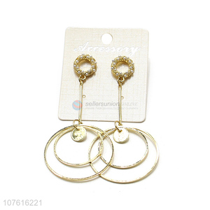 Best Selling Double Circles Exaggerated Earrings Fashion Eardrop