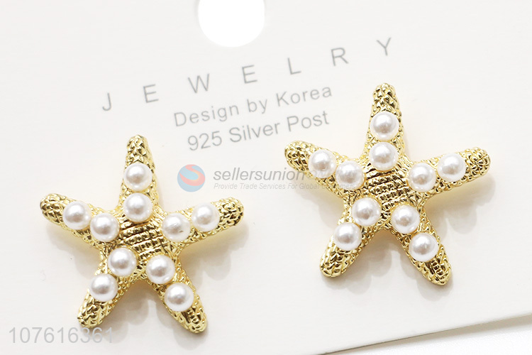 Popular 925 Silver Post Ear Stud Sea Star Shape Earings