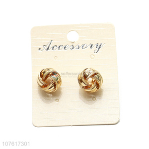 Best Quality Gold Twist Knotted Stud Earrings For Women