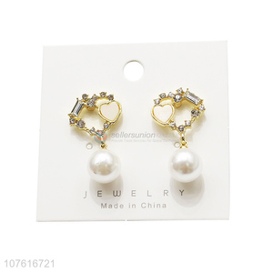 High Quality Heast Shape With Pearl Pendant Drop Earring Fashion Earring