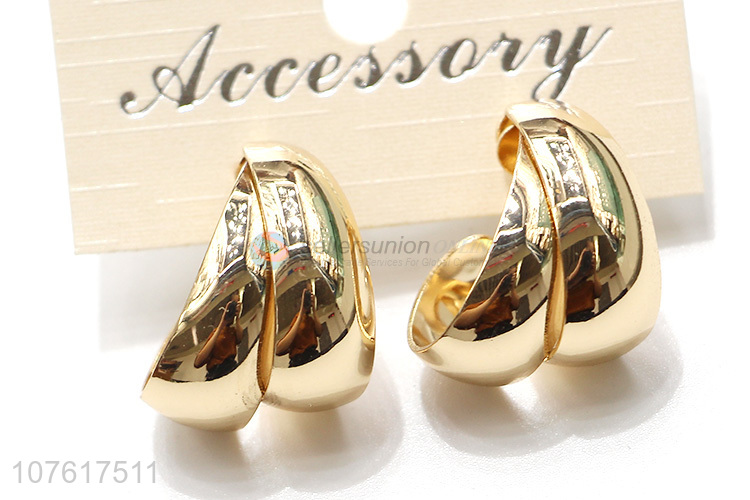 Fashion Style Gold Metal Stud Earring Fashion Jewelry For Women