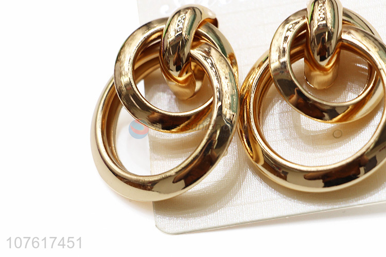 Good Price Gold Circles Stud Earrings Fashion Accessories