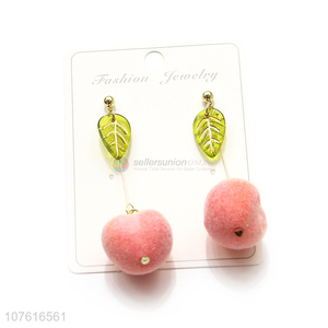 Good Sale Imitation Peach Pendant Earring Fashion Eardrop