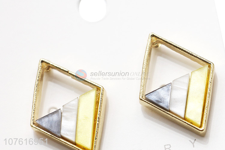 Wholesale Modern Style Quadrilateral Earring Fashion Jewelry