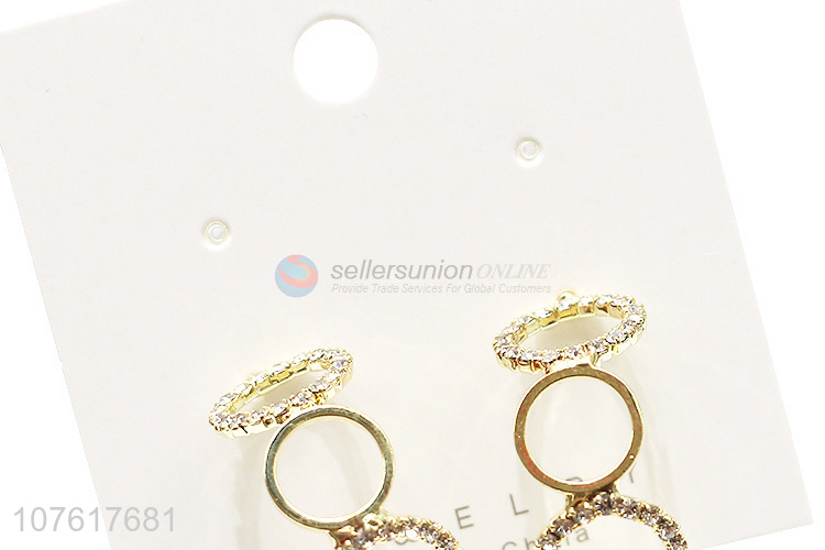 Delicate Design Circles Pendant Stud Earring Fashion Accessories