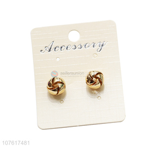 Best Quality Gold Metal Globular Earrings Fashion Ear Stud