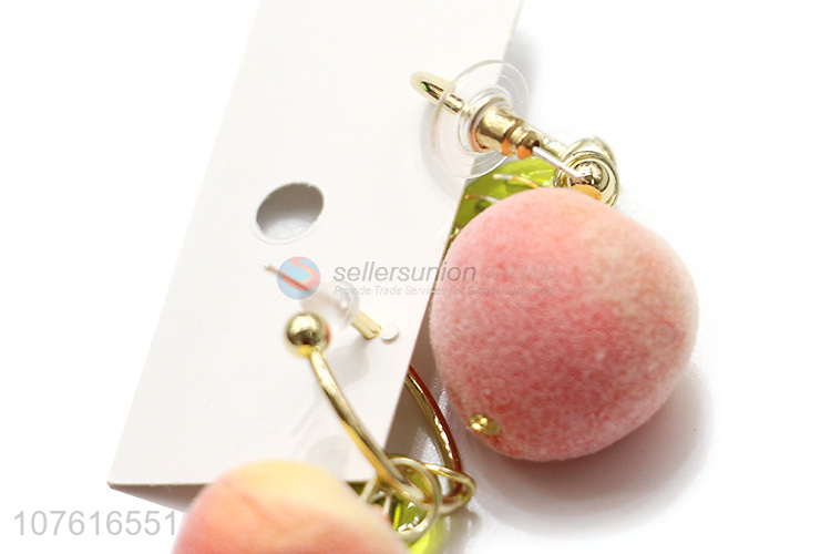 Fashion Simulation Peach Hoop Earring Popular Women Jewelry