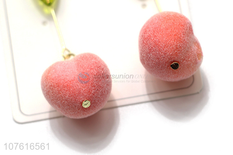 Good Sale Imitation Peach Pendant Earring Fashion Eardrop