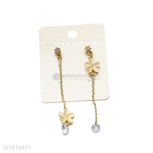 New Design Long Chain Flower Pendant Earring Ladies Jewelry