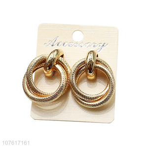 Delicate Design Metal Circular Ring Eardrop Fashion Ear Stud