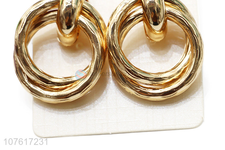 Cheap Metal Circular Ring Earring Fashion Ear Stud For Women