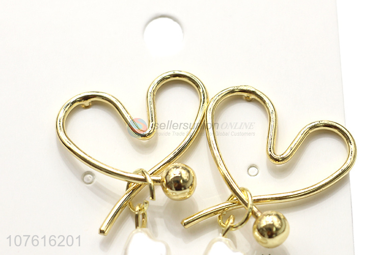 Good Quality Heart Shape Alloy Stud Earring For Sale