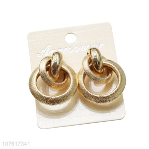 Best Sale Gold Two Circles Stud Earrings Fashion Accessories