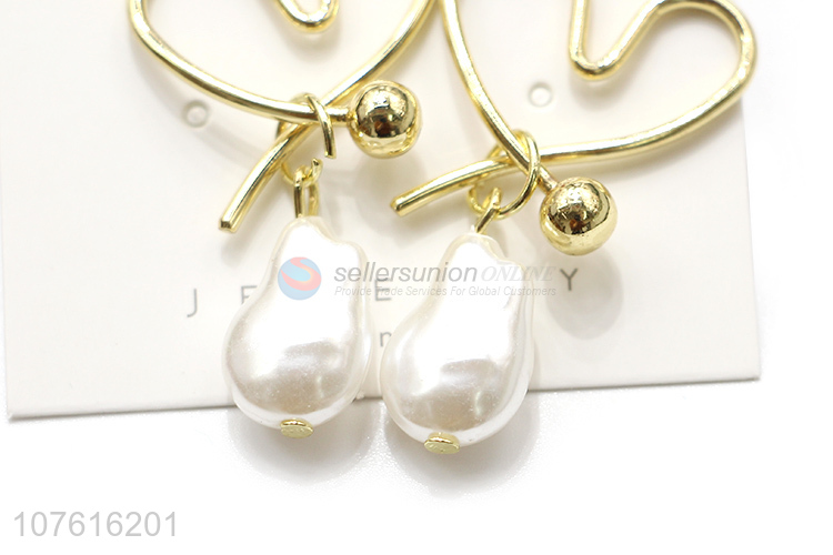 Good Quality Heart Shape Alloy Stud Earring For Sale