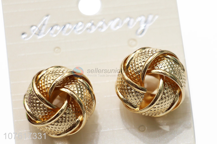 Wholesale Gold Twisted Stud Earrings Fashion Jewelry For Women