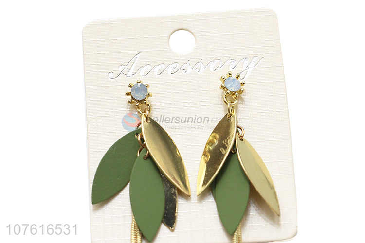 Best Quality Colorful Leaves Tassel Drop Earrings For Women