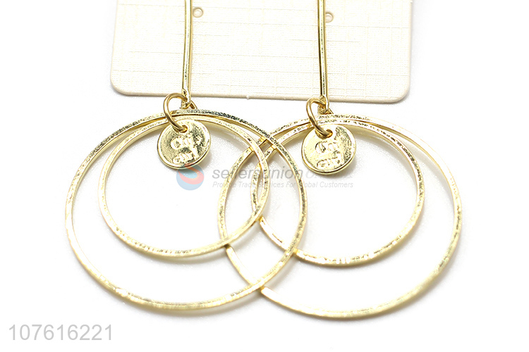 Best Selling Double Circles Exaggerated Earrings Fashion Eardrop