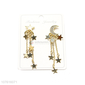 High Quality Star Moon Long Chain Tassel Earring For Girls