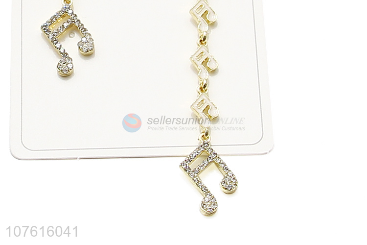 Fashion Style Musical Notes Pendant Earring Alloy Jewelry