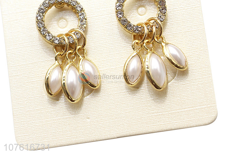 Modern Style Women Diamond Stud Earring Elegant Drop Earring