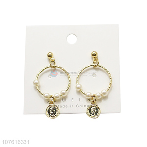 Wholesale Big Circle Elegant Pendant Stud Earring For Women