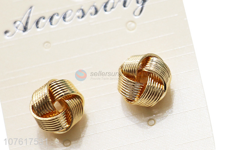 Fashion Temperament Earring Twist Knotted Metal Ear Stud