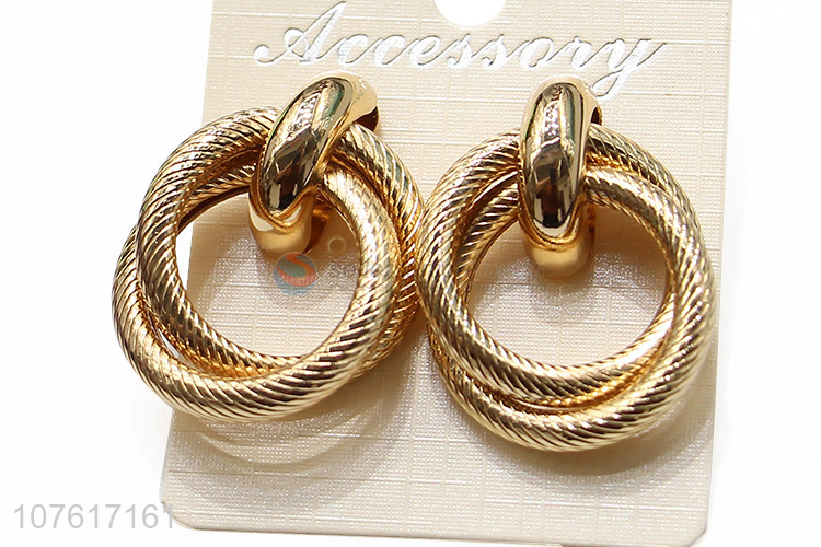 Delicate Design Metal Circular Ring Eardrop Fashion Ear Stud