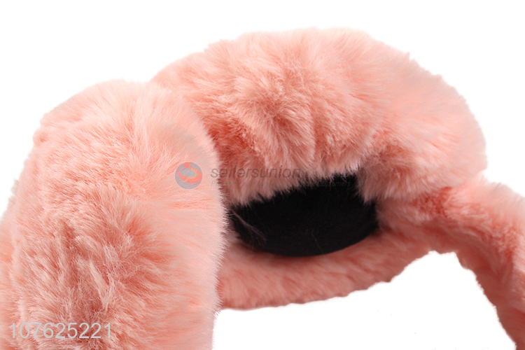 Hot selling foldable faux fur earmuff plush ear muff for winter