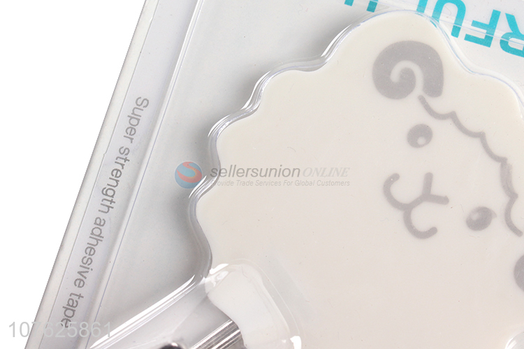 Factory price cartoon sheep adhesive wall hooks traceless sticky hooks