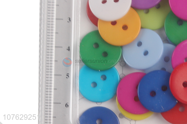 High quality 15mm round colorful resin buttons clothing accessories