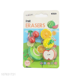 Good Sale Colorful Simulation Fruit Pencil Eraser For Kids