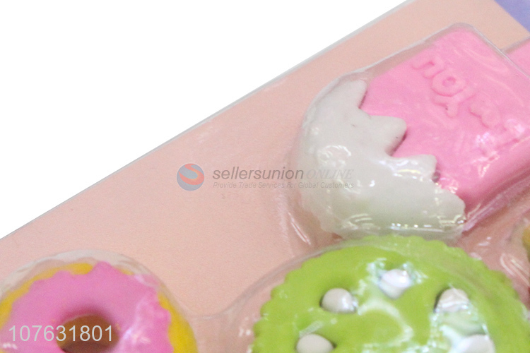 Promotional Simulation Biscuit TPR Eraser Gift Set For Kids