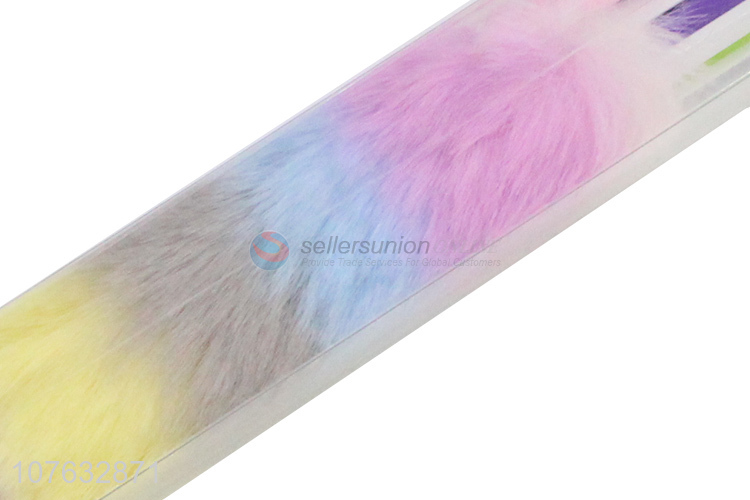 Hot Selling Colorful Fluffy Plush Multicolored Ballpoint Pen