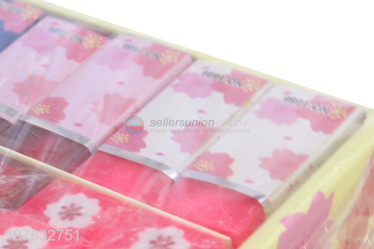 Fashion Style Flower Pattern Rectangle Eraser Set